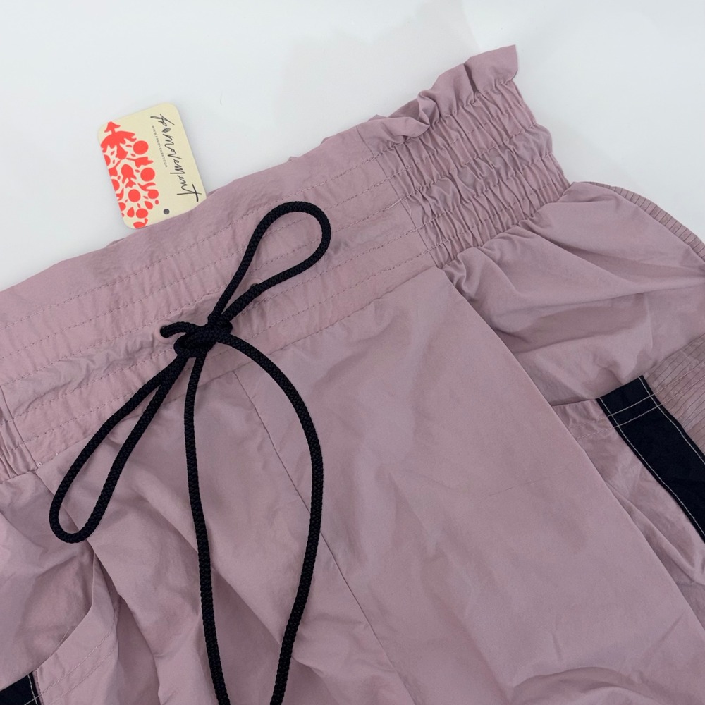 Free People Movement Blush Rush Mauve Pink Smocked Track Pants M NWT